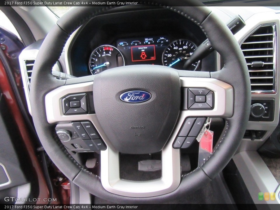 Medium Earth Gray Interior Steering Wheel for the 2017 Ford F350 Super Duty Lariat Crew Cab 4x4 #116307636