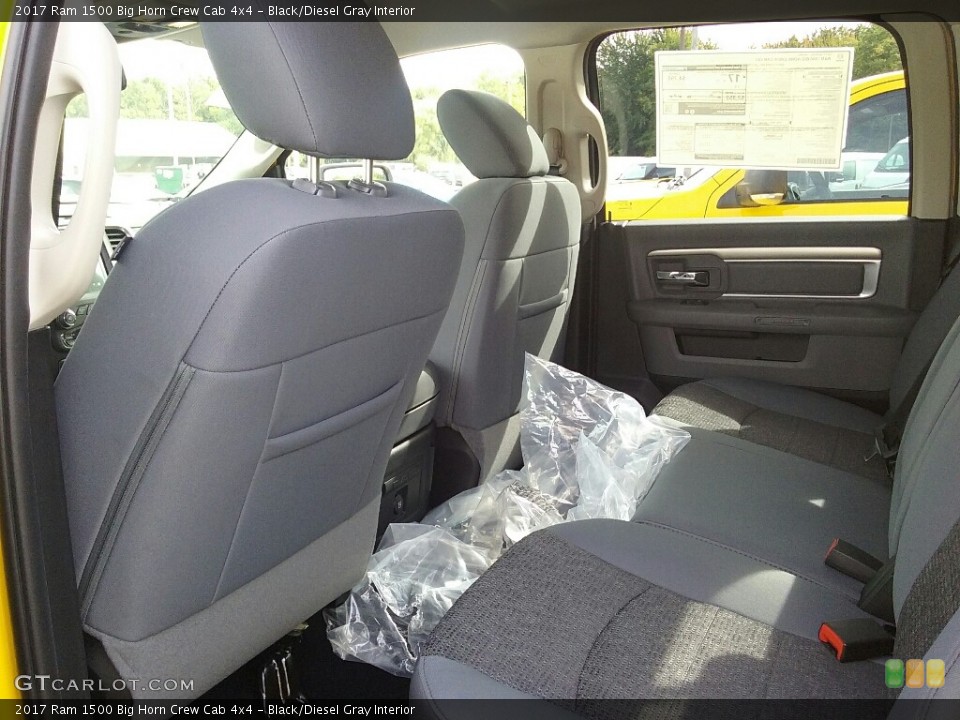Black/Diesel Gray Interior Rear Seat for the 2017 Ram 1500 Big Horn Crew Cab 4x4 #116309463