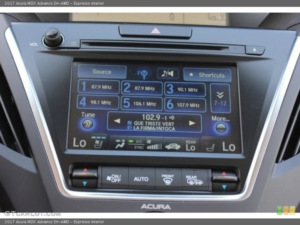 Espresso Interior Controls for the 2017 Acura MDX Advance SH-AWD #116330060