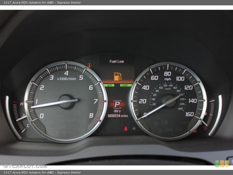 Espresso Interior Gauges for the 2017 Acura MDX Advance SH-AWD #116330207