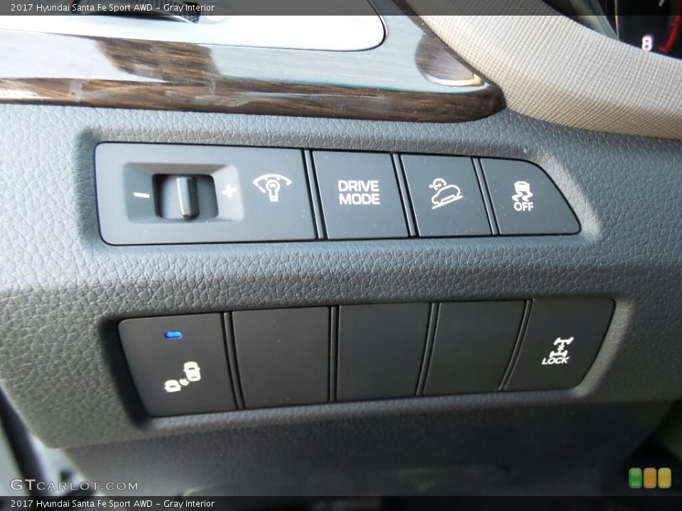 Gray Interior Controls for the 2017 Hyundai Santa Fe Sport AWD #116342573