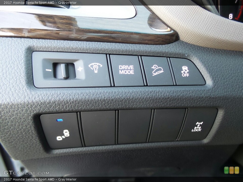 Gray Interior Controls for the 2017 Hyundai Santa Fe Sport AWD #116342585
