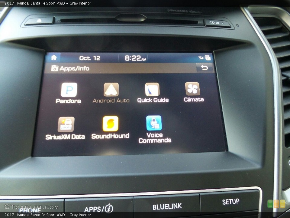 Gray Interior Controls for the 2017 Hyundai Santa Fe Sport AWD #116342642