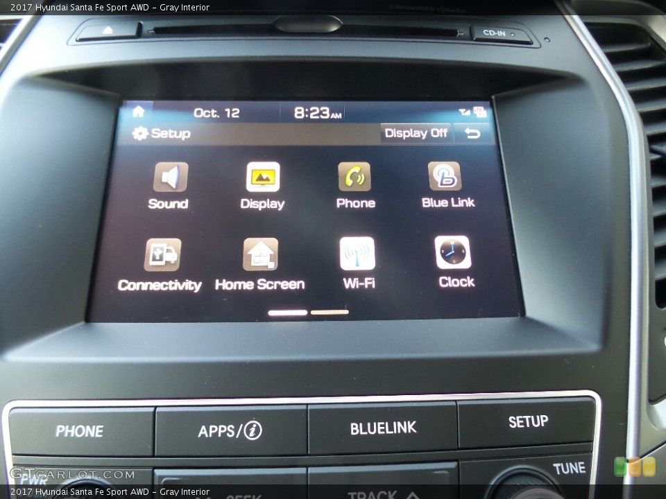 Gray Interior Controls for the 2017 Hyundai Santa Fe Sport AWD #116342660