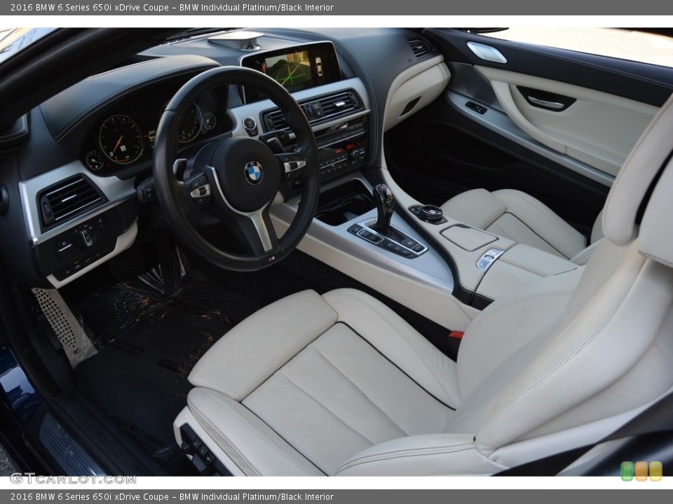 BMW Individual Platinum/Black Interior Photo for the 2016 BMW 6 Series 650i xDrive Coupe #116343686