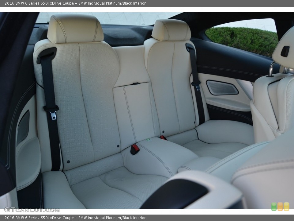 BMW Individual Platinum/Black Interior Rear Seat for the 2016 BMW 6 Series 650i xDrive Coupe #116343731