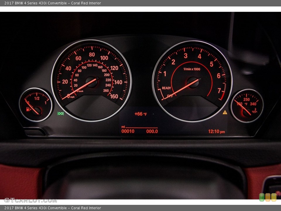 Coral Red Interior Gauges for the 2017 BMW 4 Series 430i Convertible #116345789