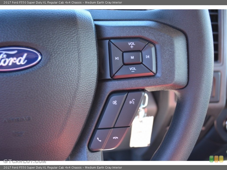 Medium Earth Gray Interior Controls for the 2017 Ford F550 Super Duty XL Regular Cab 4x4 Chassis #116354855