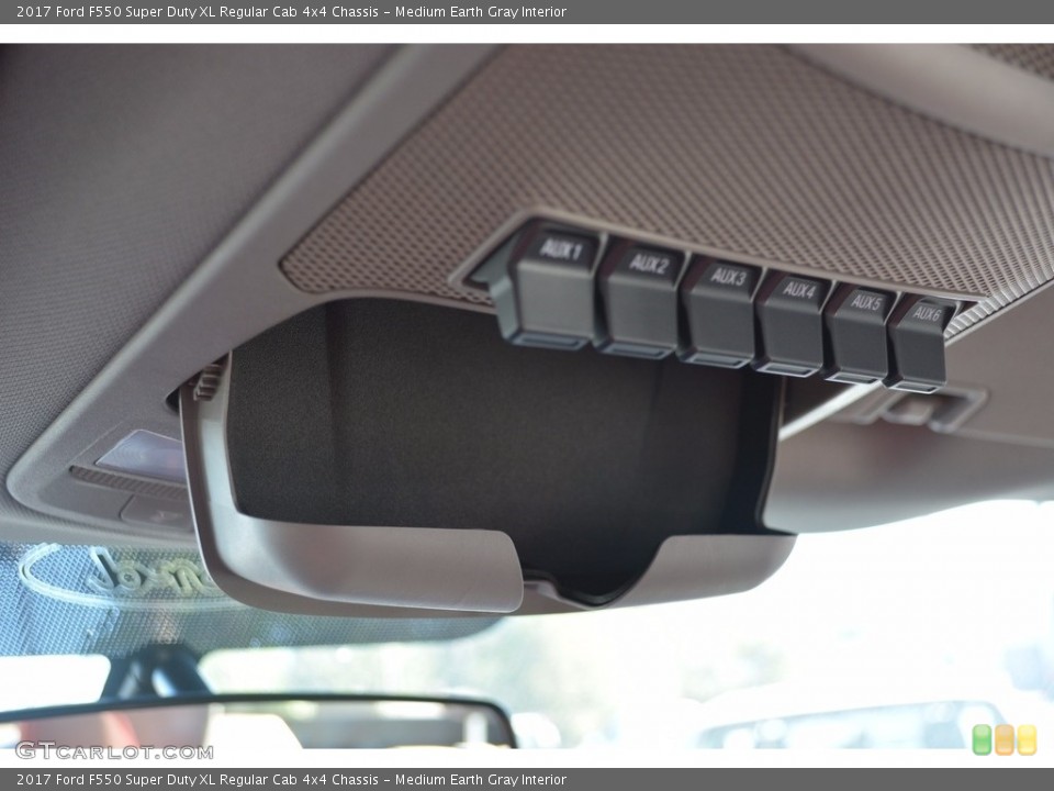 Medium Earth Gray Interior Controls for the 2017 Ford F550 Super Duty XL Regular Cab 4x4 Chassis #116354942