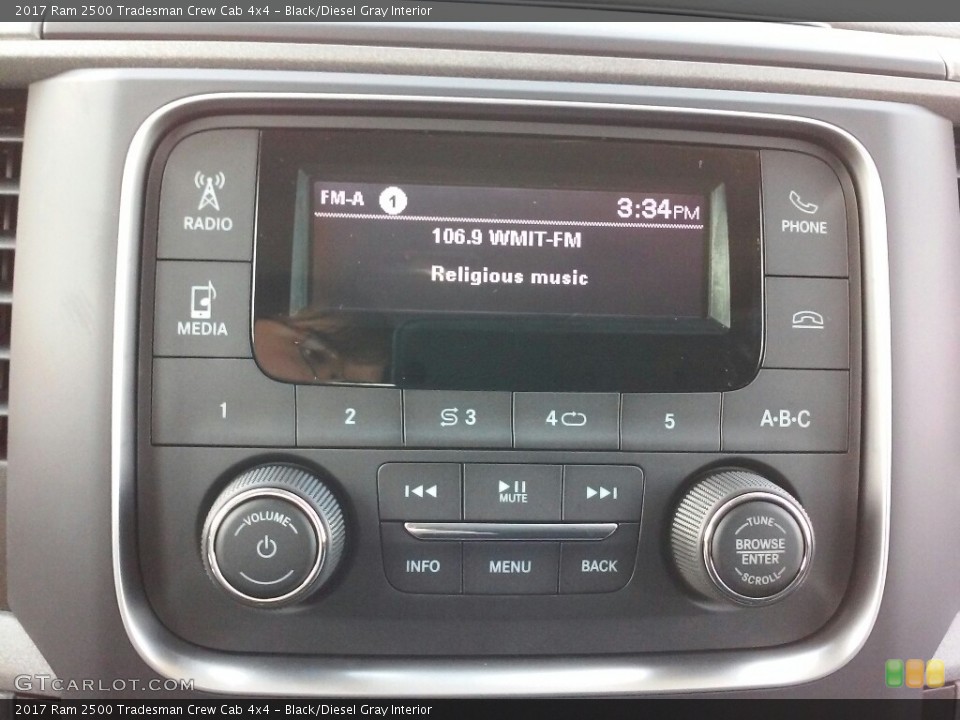 Black/Diesel Gray Interior Controls for the 2017 Ram 2500 Tradesman Crew Cab 4x4 #116355647