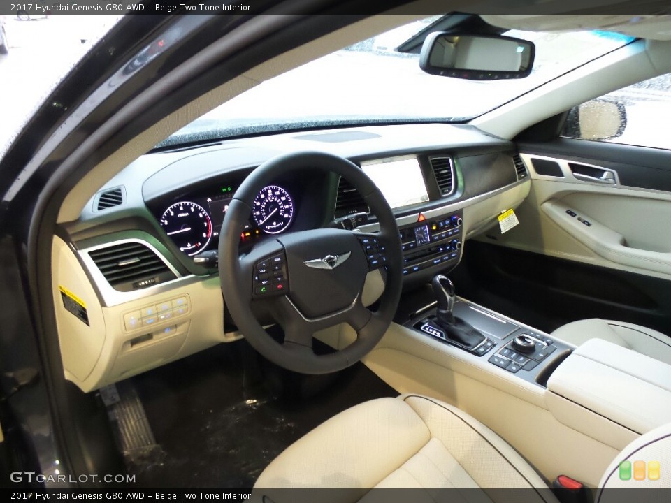 Beige Two Tone Interior Photo for the 2017 Hyundai Genesis G80 AWD #116355824