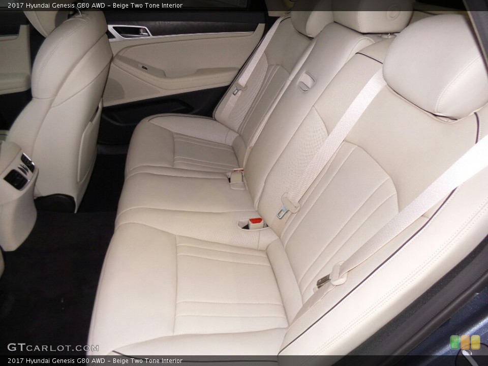 Beige Two Tone Interior Rear Seat for the 2017 Hyundai Genesis G80 AWD #116355872