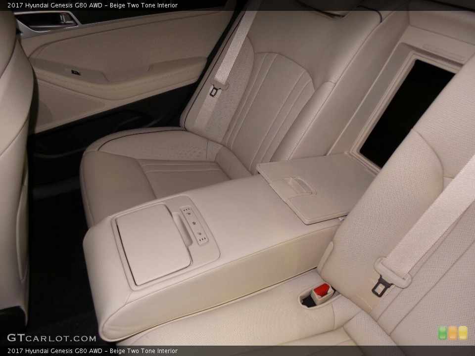 Beige Two Tone Interior Rear Seat for the 2017 Hyundai Genesis G80 AWD #116355896
