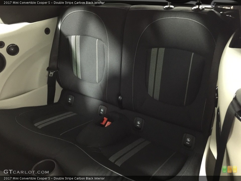 Double Stripe Carbon Black Interior Rear Seat for the 2017 Mini Convertible Cooper S #116388428