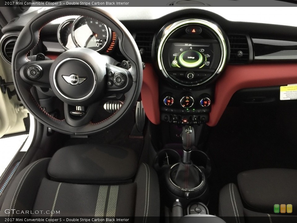 Double Stripe Carbon Black Interior Dashboard for the 2017 Mini Convertible Cooper S #116388458