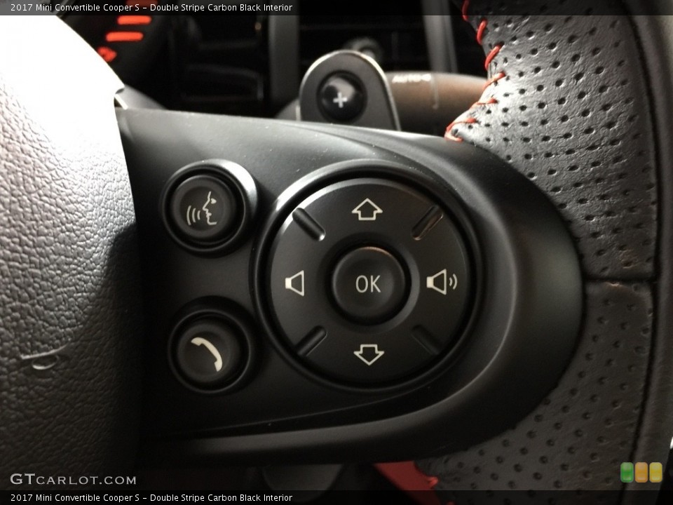 Double Stripe Carbon Black Interior Controls for the 2017 Mini Convertible Cooper S #116388599