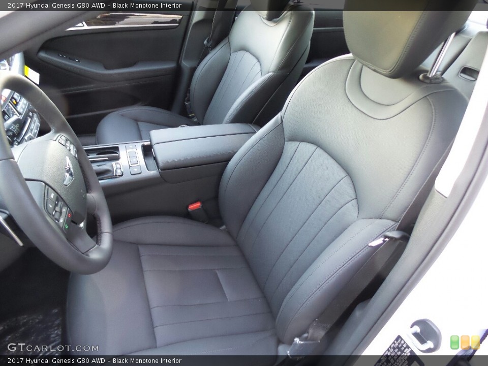 Black Monotone Interior Front Seat for the 2017 Hyundai Genesis G80 AWD #116396603