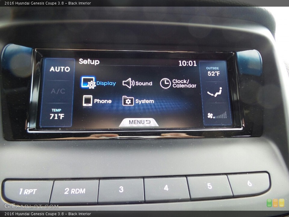 Black Interior Controls for the 2016 Hyundai Genesis Coupe 3.8 #116399219