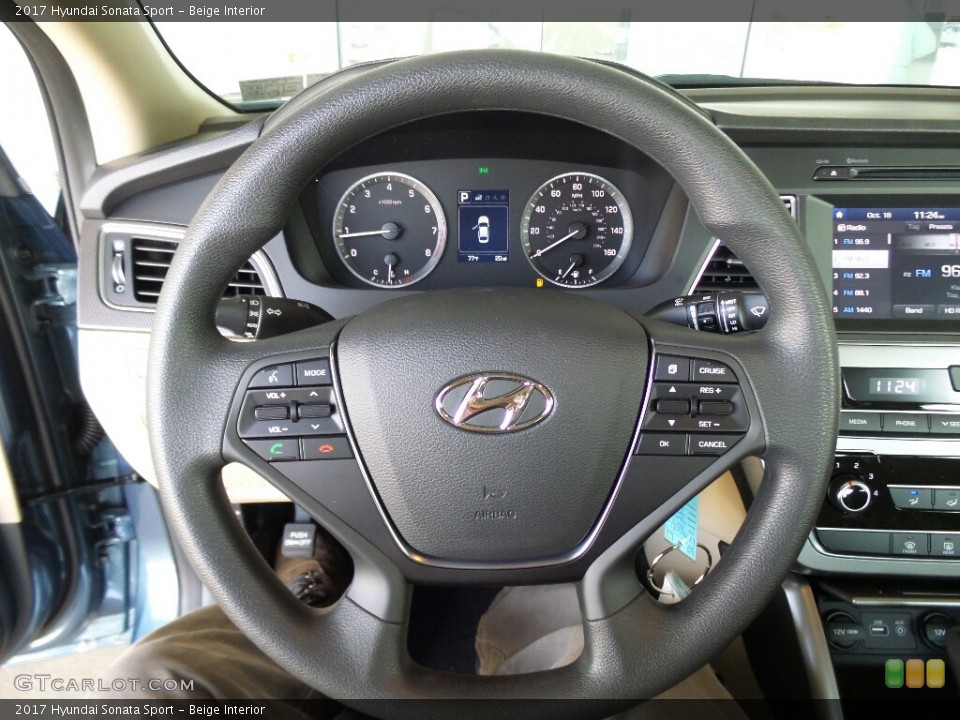 Beige Interior Steering Wheel for the 2017 Hyundai Sonata Sport #116445415