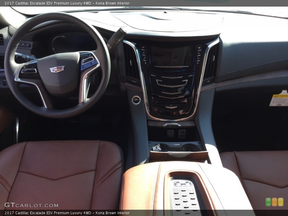 Kona Brown Interior Dashboard for the 2017 Cadillac Escalade ESV Premium Luxury 4WD #116453839