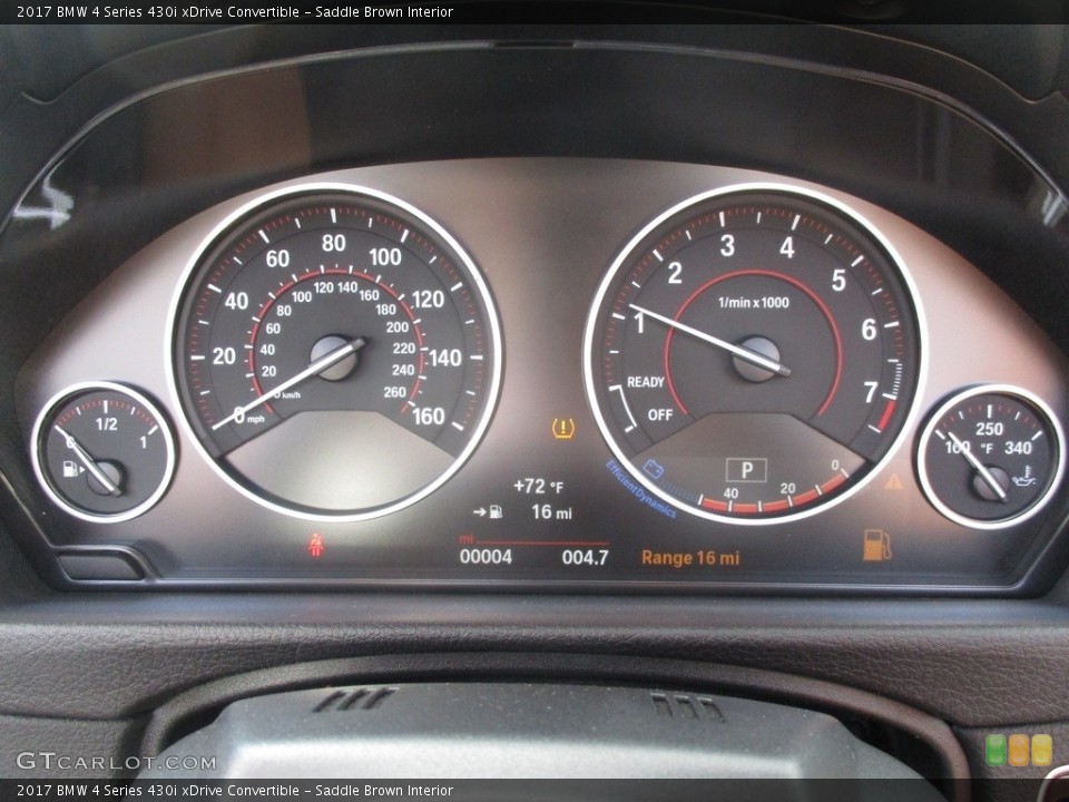 Saddle Brown Interior Gauges for the 2017 BMW 4 Series 430i xDrive Convertible #116466073