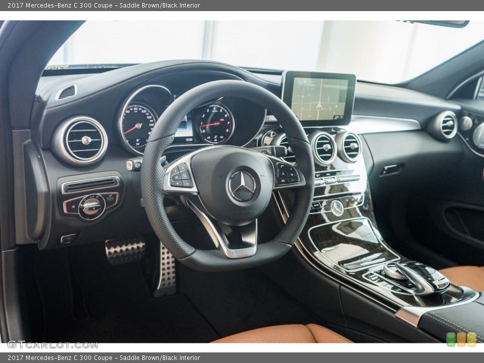 Saddle Brown/Black Interior Dashboard for the 2017 Mercedes-Benz C 300 Coupe #116473240