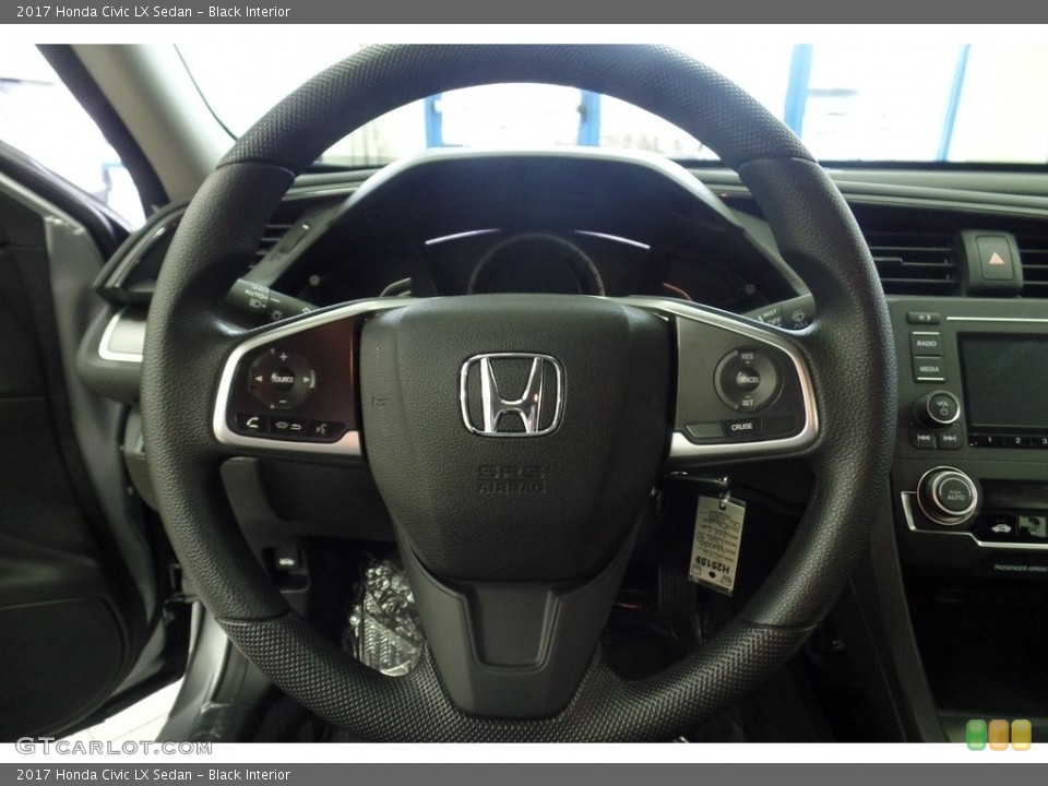 Black Interior Steering Wheel for the 2017 Honda Civic LX Sedan #116483017