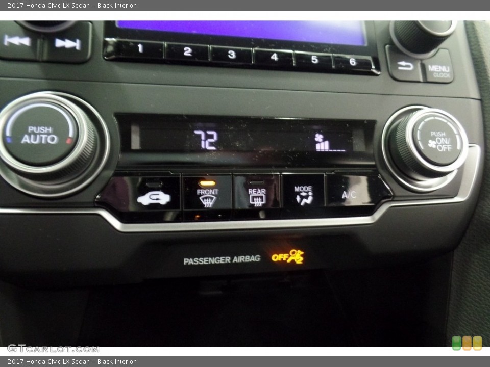 Black Interior Controls for the 2017 Honda Civic LX Sedan #116483112