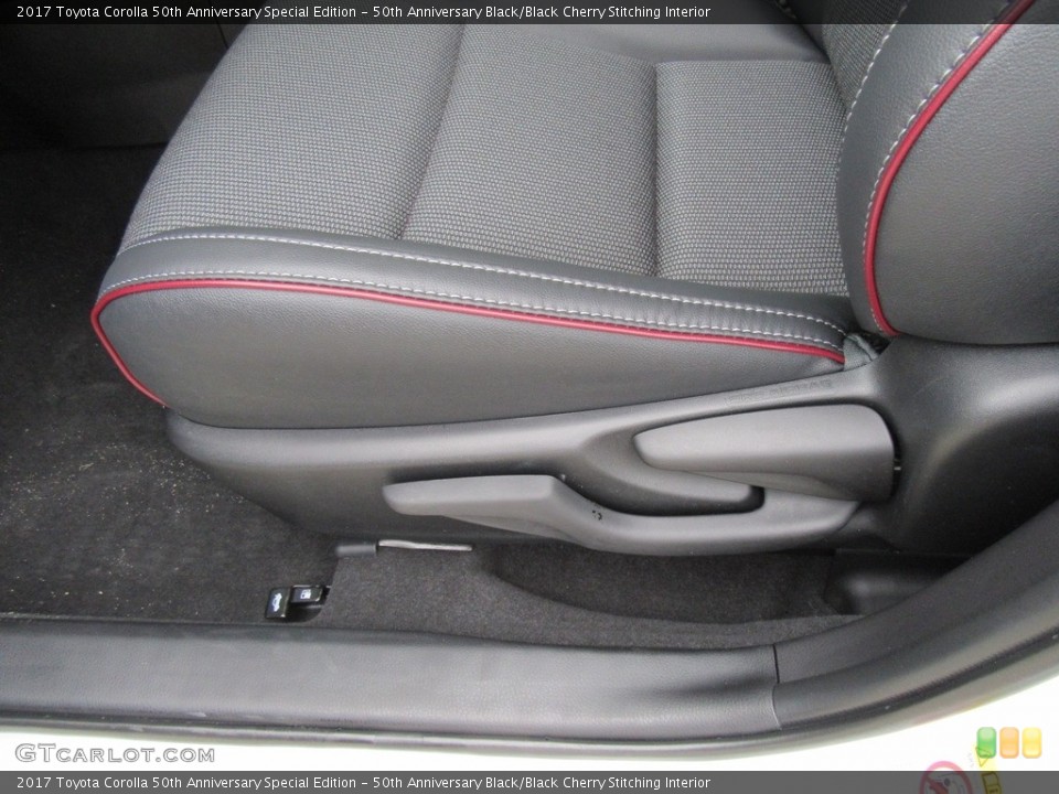 50th Anniversary Black/Black Cherry Stitching Interior Front Seat for the 2017 Toyota Corolla 50th Anniversary Special Edition #116496060