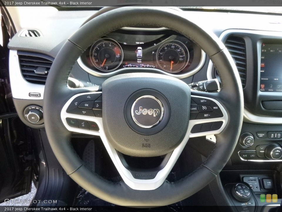 Black Interior Steering Wheel for the 2017 Jeep Cherokee Trailhawk 4x4 #116527926