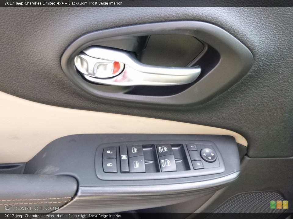 Black/Light Frost Beige Interior Controls for the 2017 Jeep Cherokee Limited 4x4 #116528298