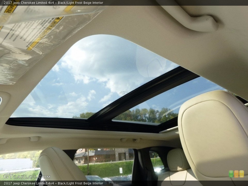 Black/Light Frost Beige Interior Sunroof for the 2017 Jeep Cherokee Limited 4x4 #116528346