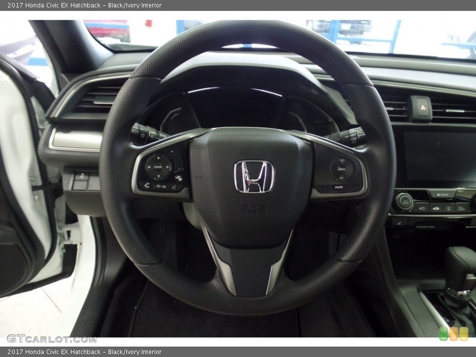 Black/Ivory Interior Steering Wheel for the 2017 Honda Civic EX Hatchback #116535423