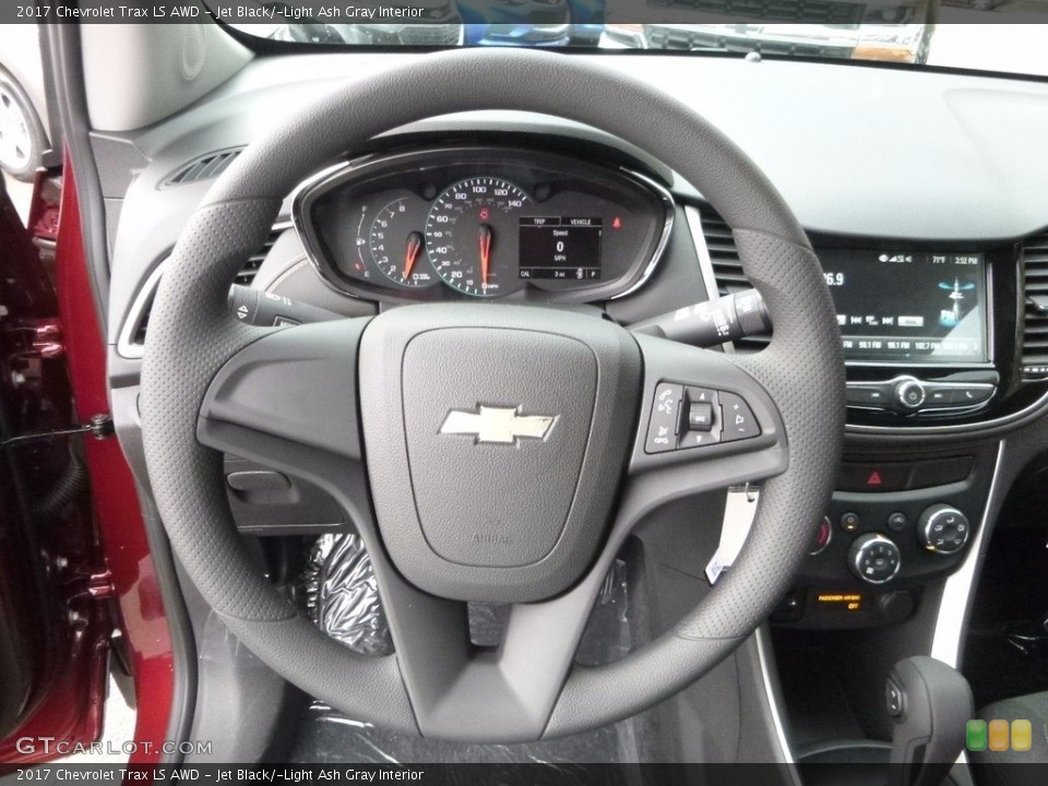 Jet Black/­Light Ash Gray Interior Steering Wheel for the 2017 Chevrolet Trax LS AWD #116536407