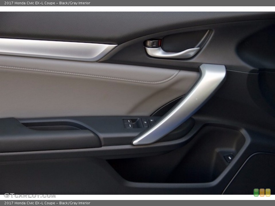 Black/Gray Interior Door Panel for the 2017 Honda Civic EX-L Coupe #116542293