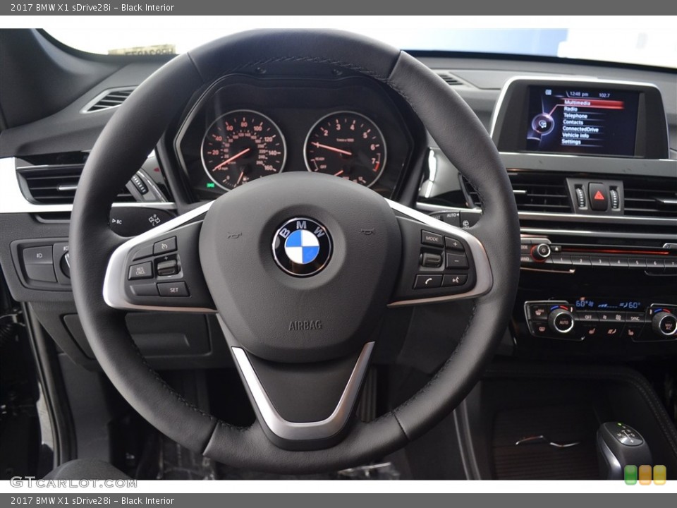 Black Interior Steering Wheel for the 2017 BMW X1 sDrive28i #116544519