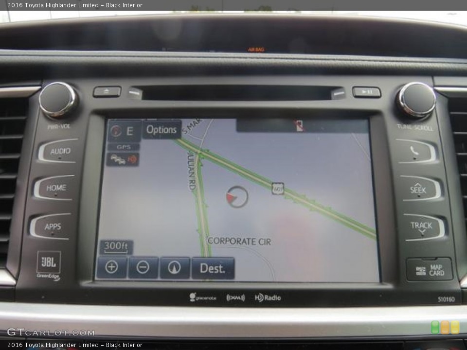 Black Interior Navigation for the 2016 Toyota Highlander Limited #116553015