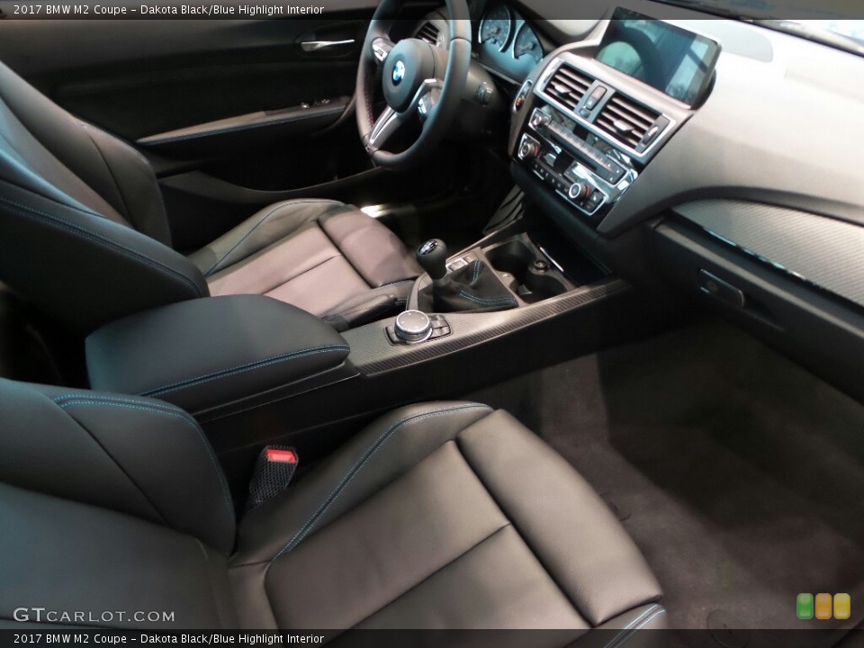Dakota Black/Blue Highlight Interior Photo for the 2017 BMW M2 Coupe #116561891