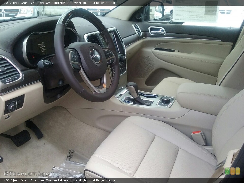 Brown/Light Frost Beige Interior Photo for the 2017 Jeep Grand Cherokee Overland 4x4 #116567764