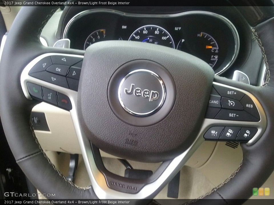 Brown/Light Frost Beige Interior Steering Wheel for the 2017 Jeep Grand Cherokee Overland 4x4 #116567923