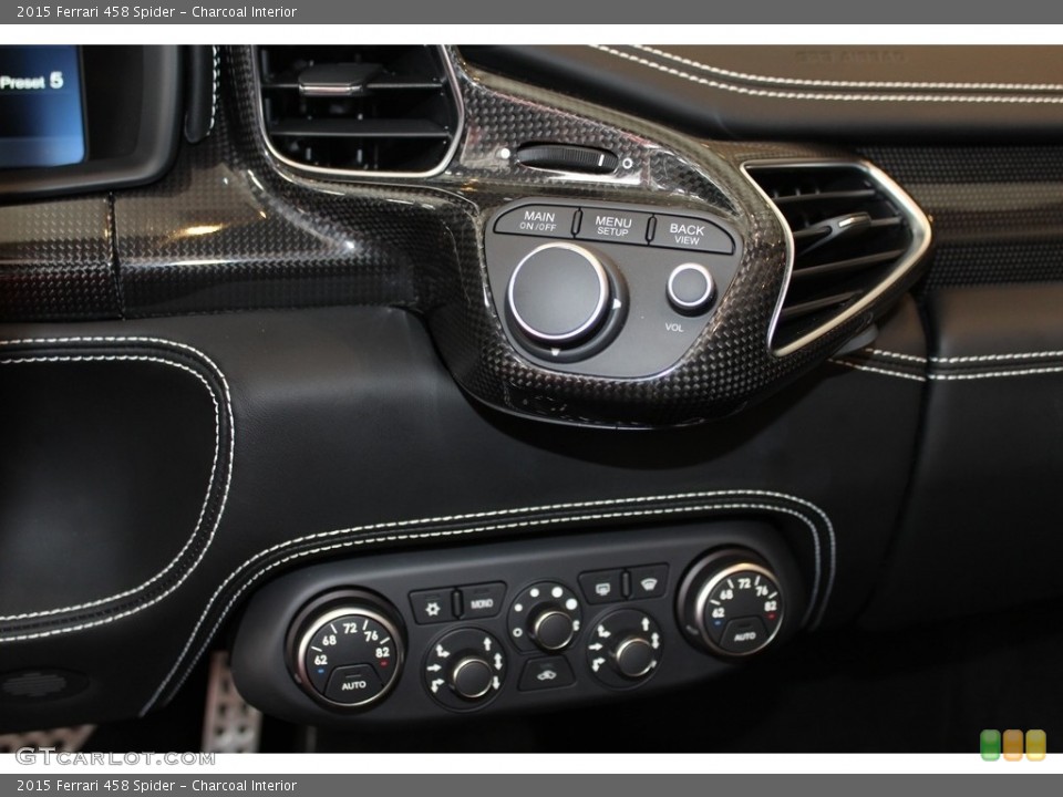Charcoal Interior Controls for the 2015 Ferrari 458 Spider #116569417