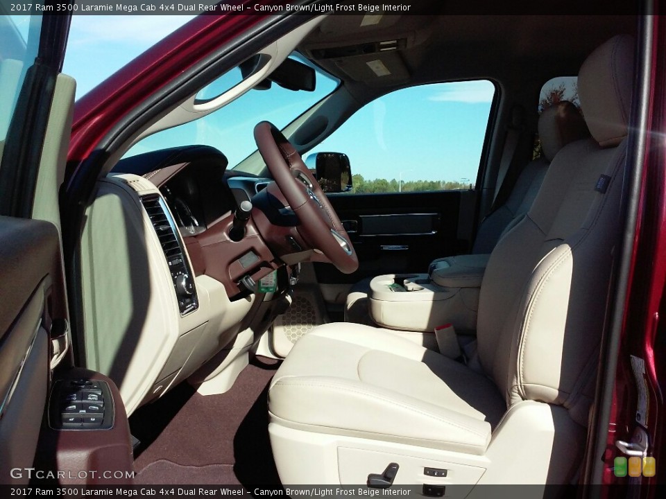 Canyon Brown/Light Frost Beige Interior Photo for the 2017 Ram 3500 Laramie Mega Cab 4x4 Dual Rear Wheel #116576002