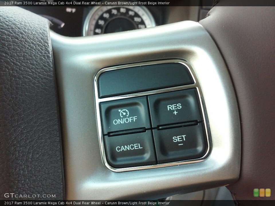 Canyon Brown/Light Frost Beige Interior Controls for the 2017 Ram 3500 Laramie Mega Cab 4x4 Dual Rear Wheel #116576089