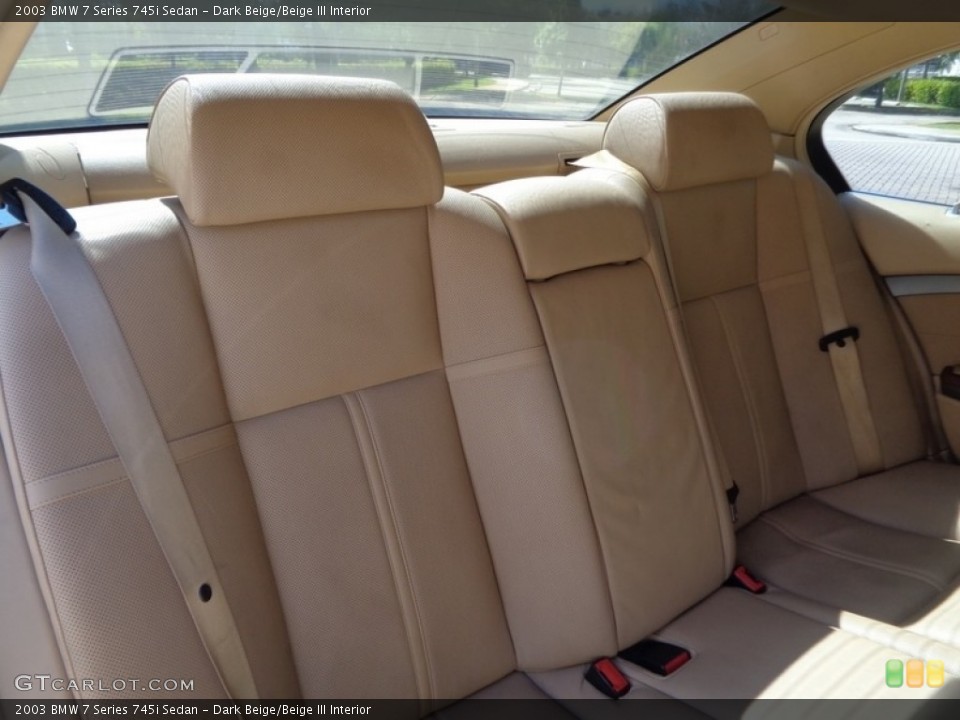 Dark Beige/Beige III Interior Rear Seat for the 2003 BMW 7 Series 745i Sedan #116576785