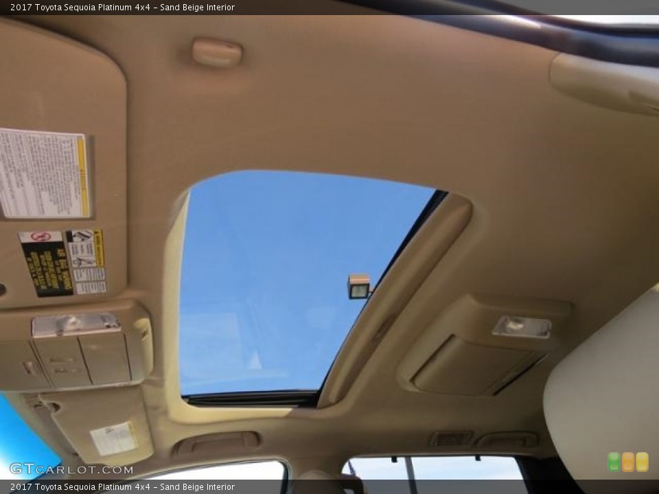 Sand Beige Interior Sunroof for the 2017 Toyota Sequoia Platinum 4x4 #116590018