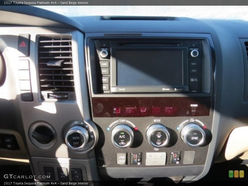 Sand Beige Interior Controls for the 2017 Toyota Sequoia Platinum 4x4 #116590183