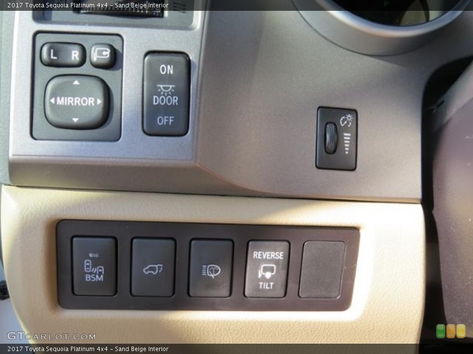 Sand Beige Interior Controls for the 2017 Toyota Sequoia Platinum 4x4 #116590291