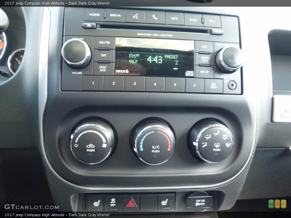 Dark Slate Gray Interior Controls for the 2017 Jeep Compass High Altitude #116597536