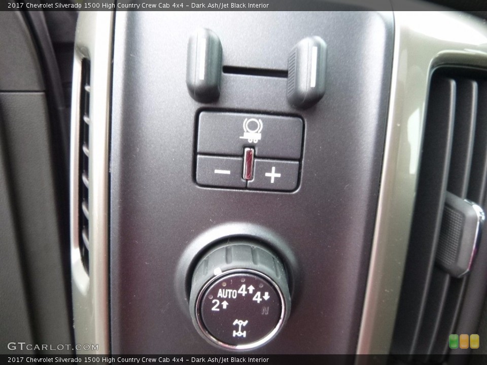 Dark Ash/Jet Black Interior Controls for the 2017 Chevrolet Silverado 1500 High Country Crew Cab 4x4 #116617205