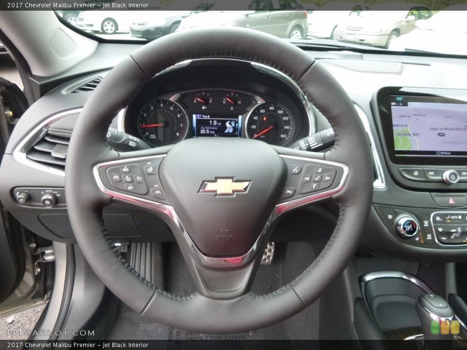 Jet Black Interior Steering Wheel for the 2017 Chevrolet Malibu Premier #116618555